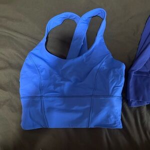Lululemon size 6 blue jacket and sports bra